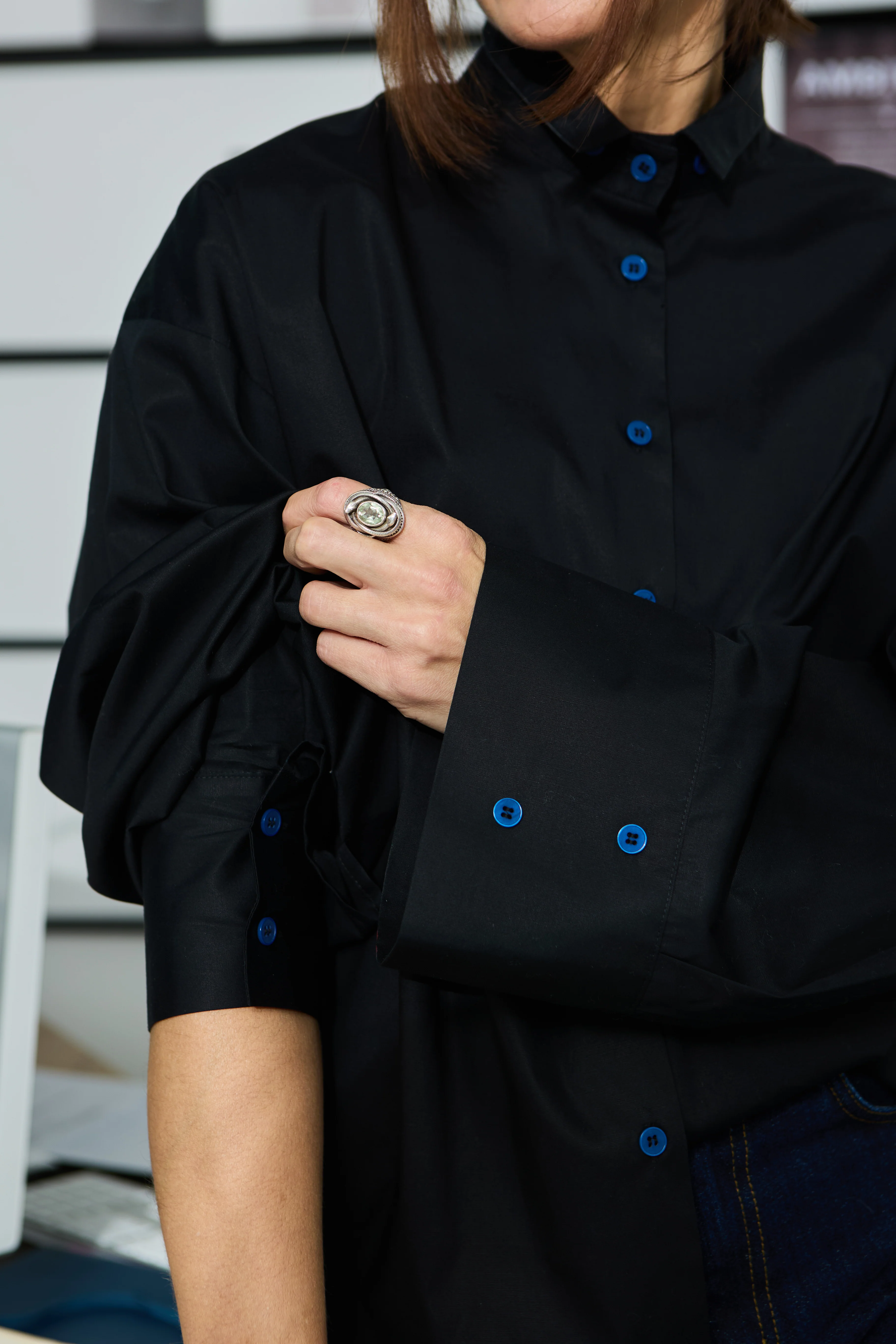 Koszula Eri Fusion Double Collar Black - Image 6