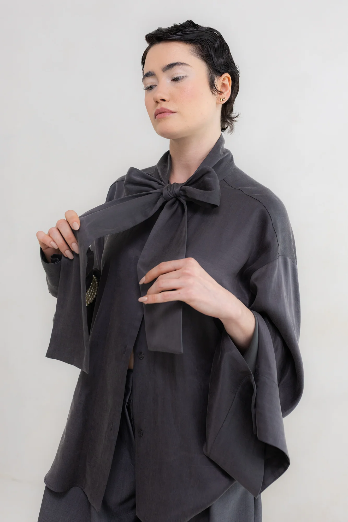 Koszula Eri Fusion Scarf Gunmetal Cupro - Image 5