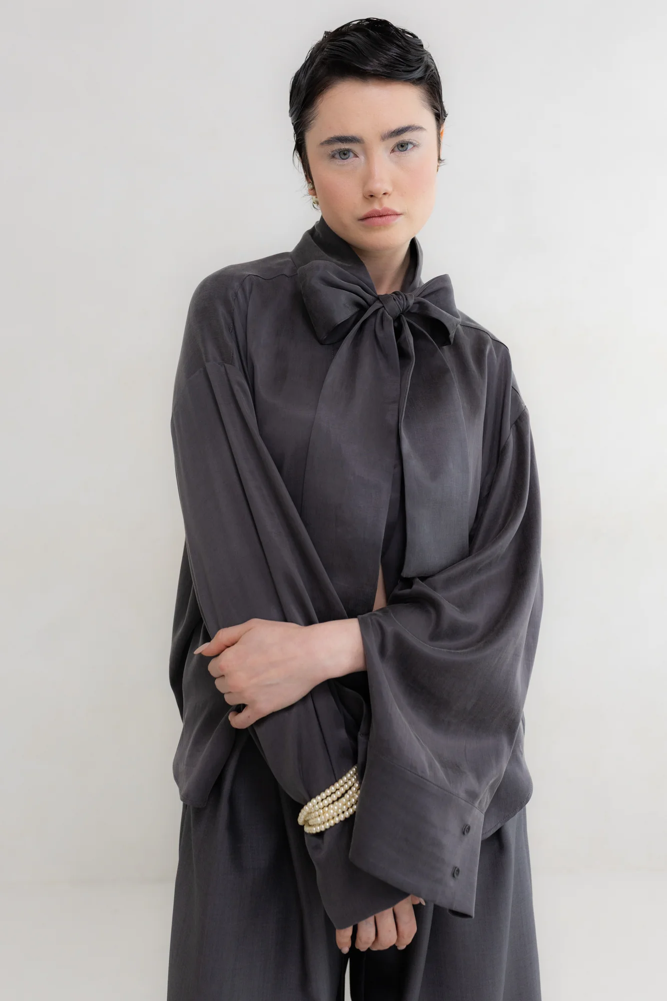 Koszula Eri Fusion Scarf Gunmetal Cupro - Image 6