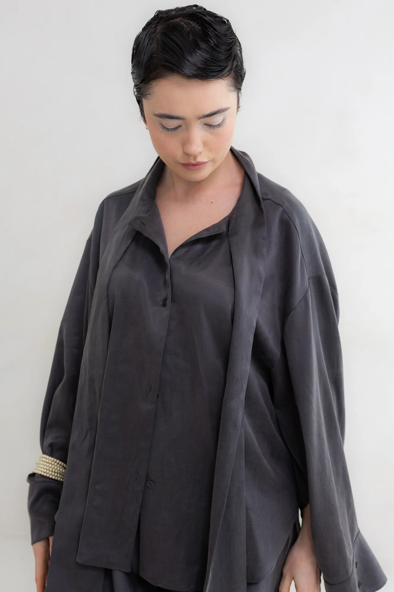 Koszula Eri Fusion Scarf Gunmetal Cupro - Image 7