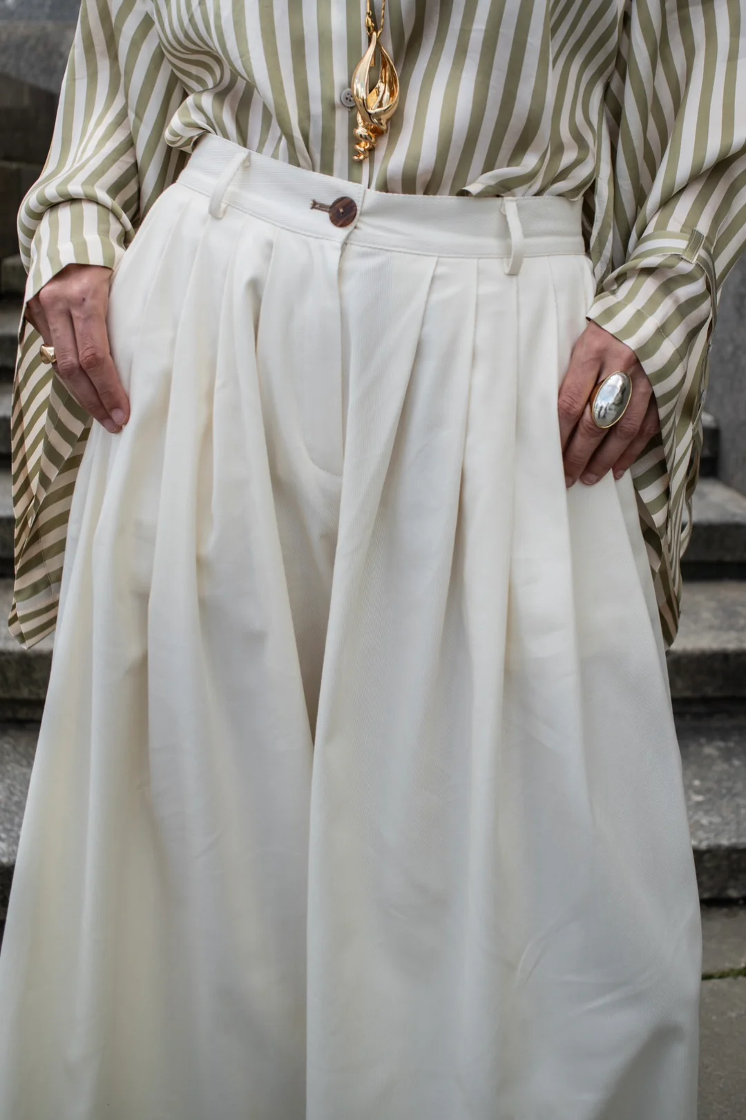 Spodnie Palazzo Culotte Vanilla - Image 5