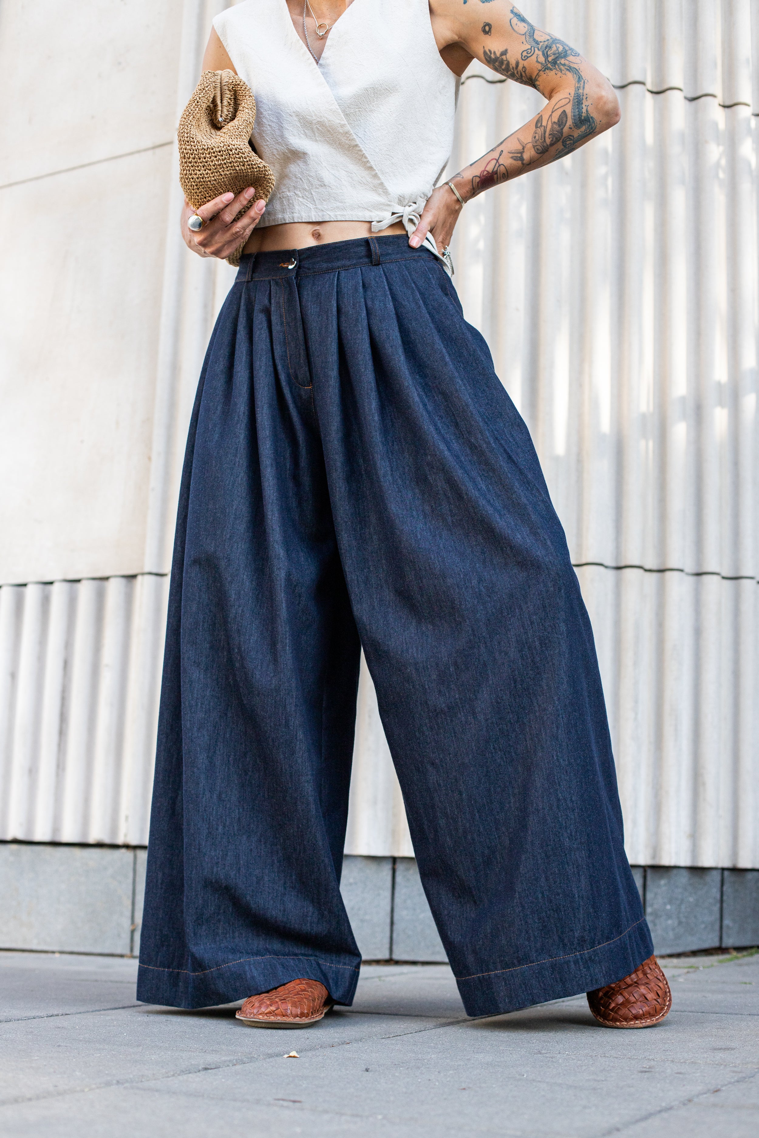 Spodnie Palazzo Denim Lite