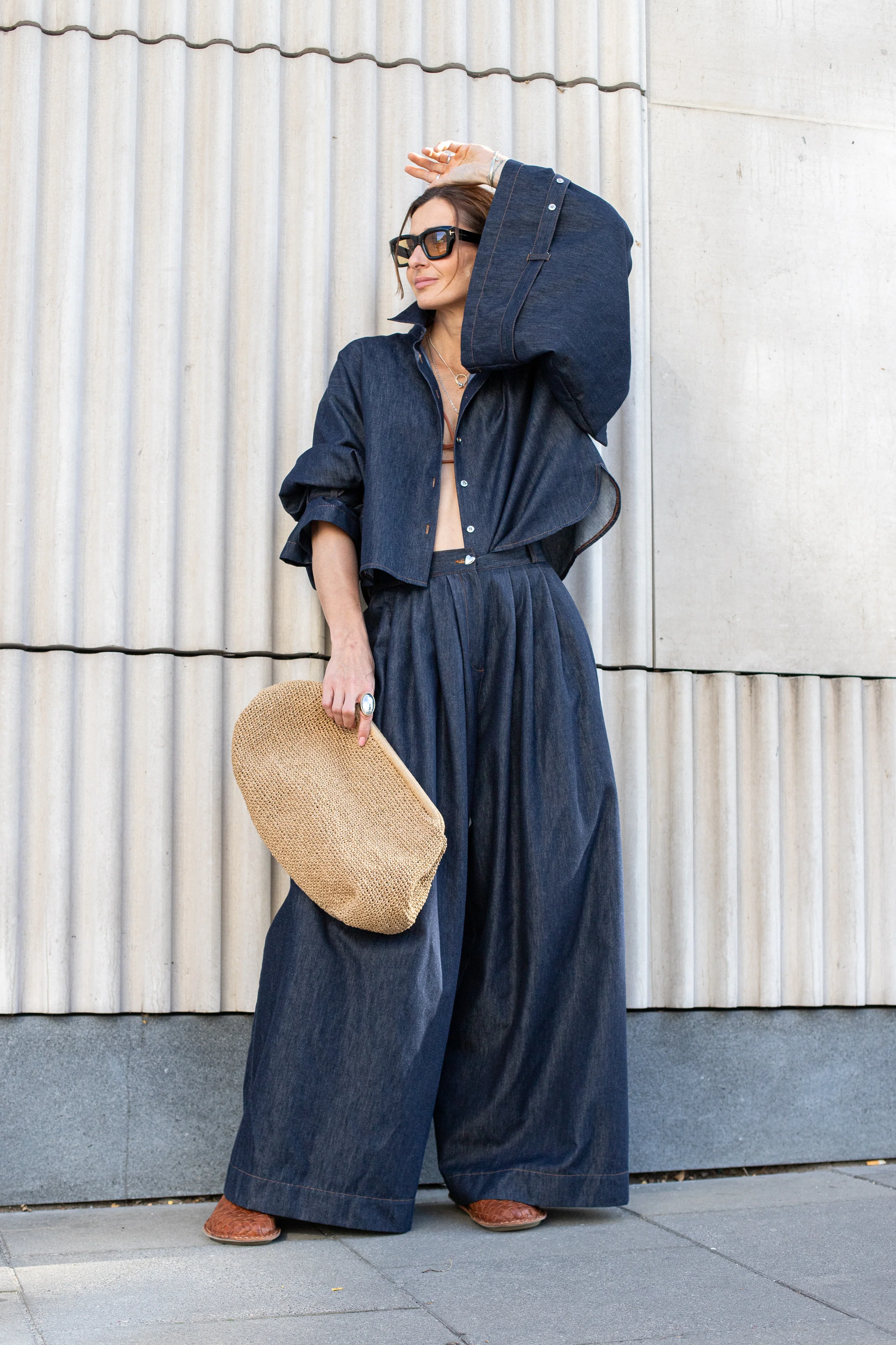 Spodnie Palazzo Denim Lite - Image 3