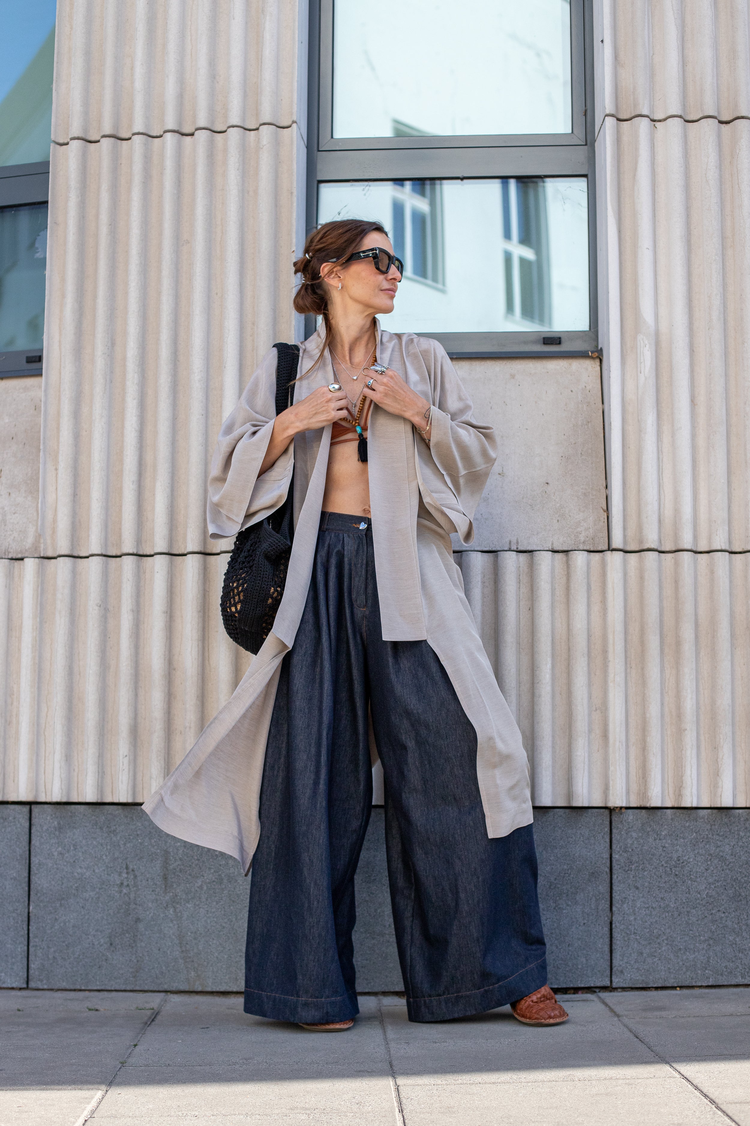 Spodnie Palazzo Denim Lite - Image 5
