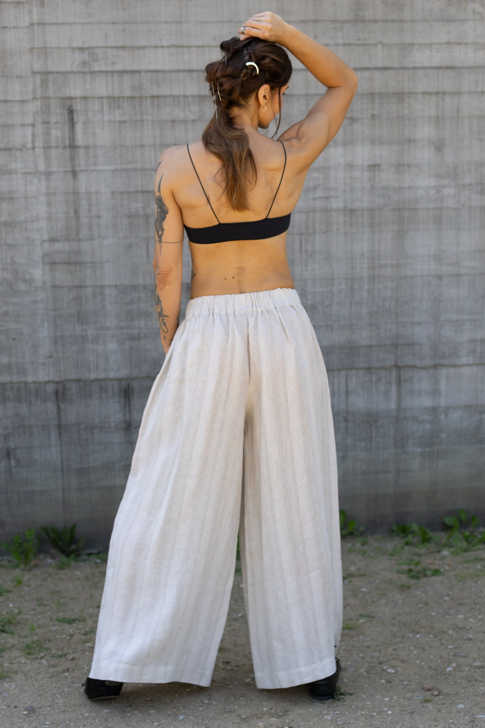 Spodnie Wide Leg Linen