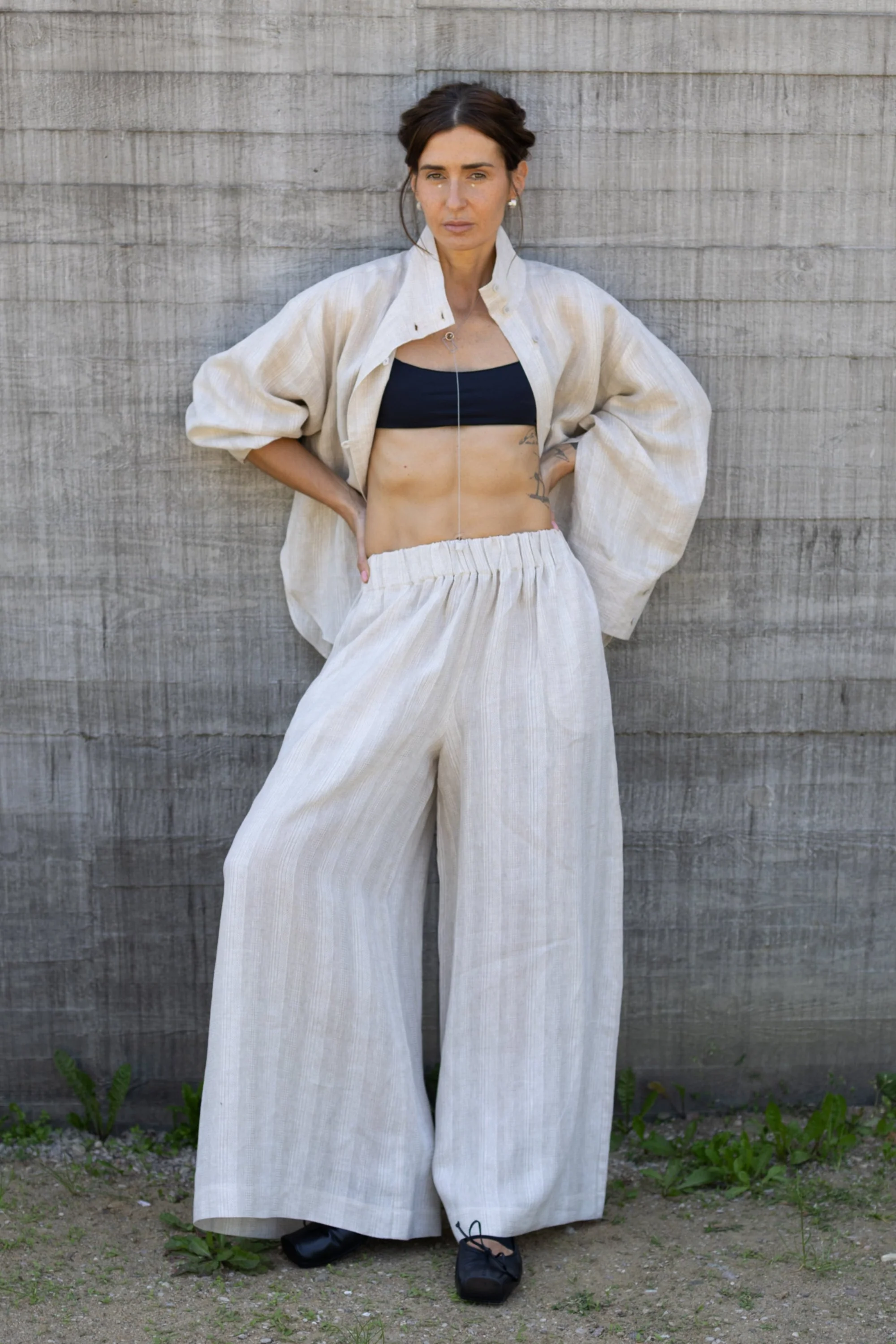 Spodnie Wide Leg Linen - Image 2