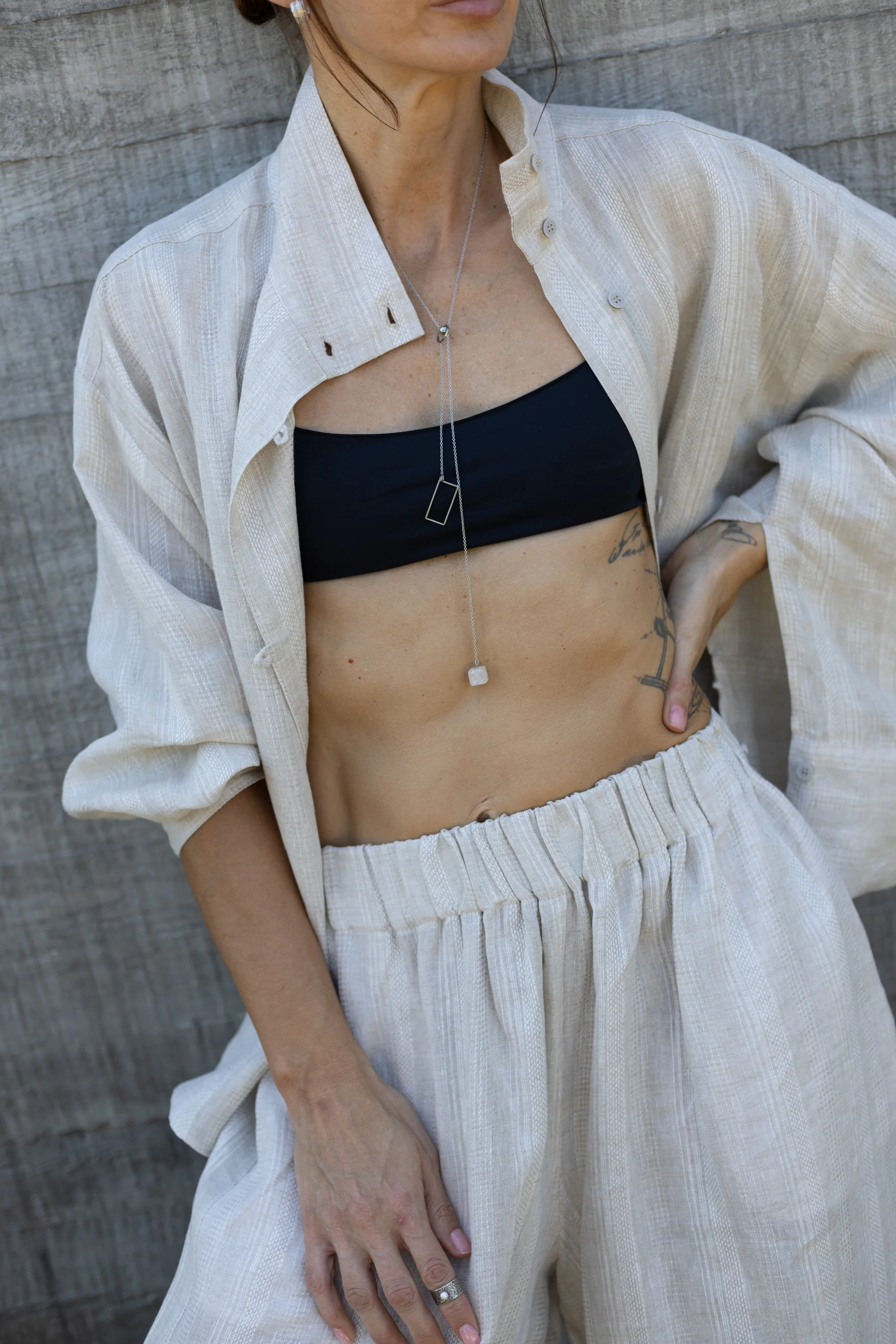 Spodnie Wide Leg Linen - Image 4