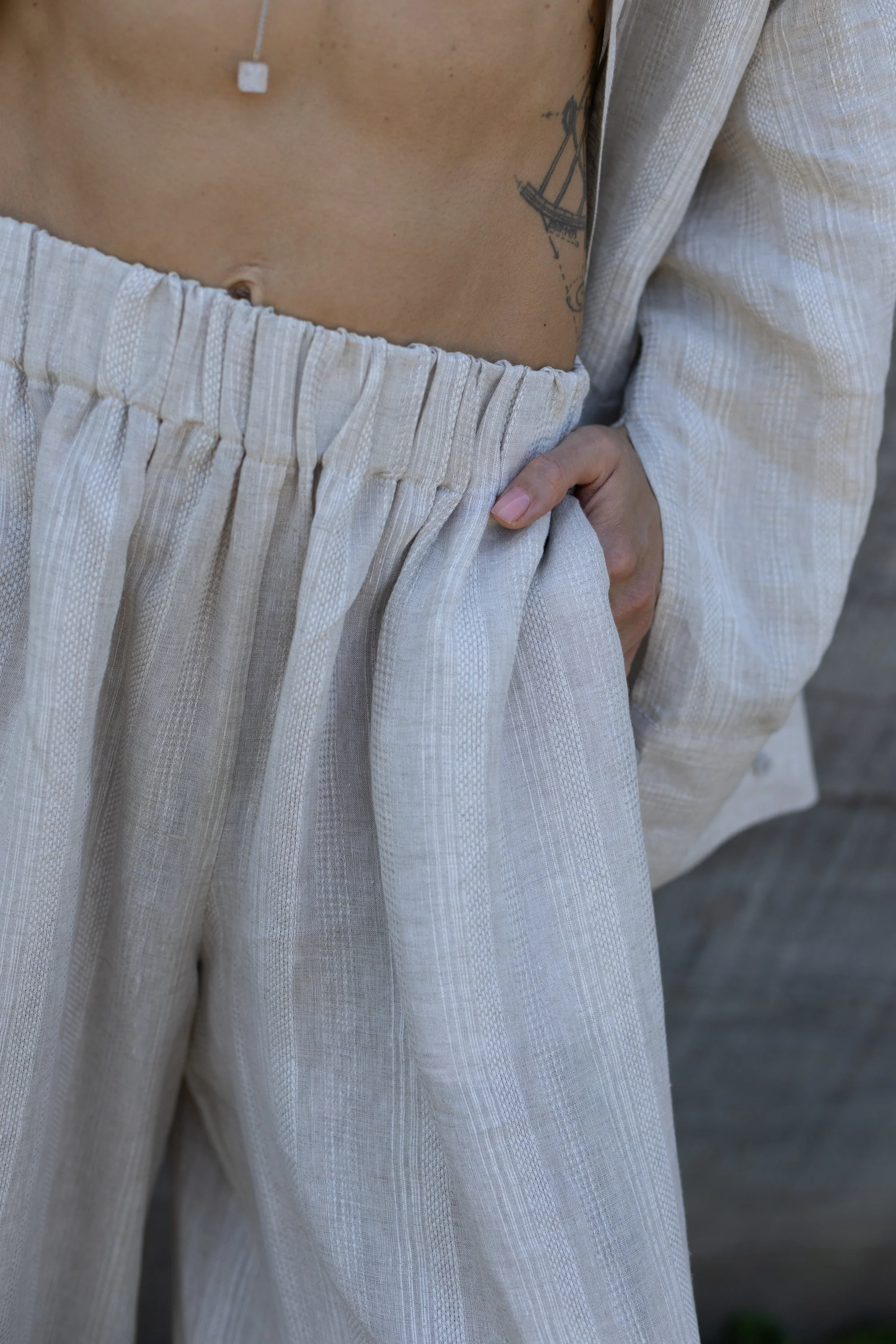 Spodnie Wide Leg Linen - Image 5